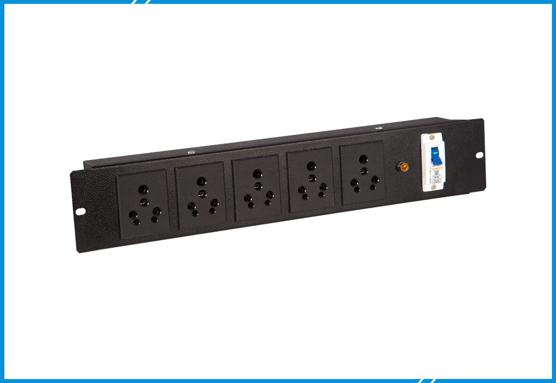 Horizontal Power Strip 5 Socket M.S. 16Amps
